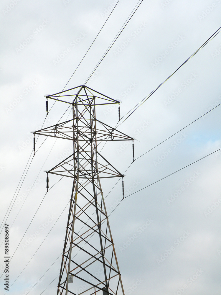 Tower aligning the electrical cables Tower aligning the electrical cables