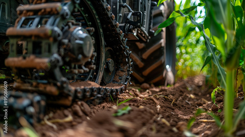 Wallpaper Mural Close-up of Tractor Tracks in a Field Torontodigital.ca