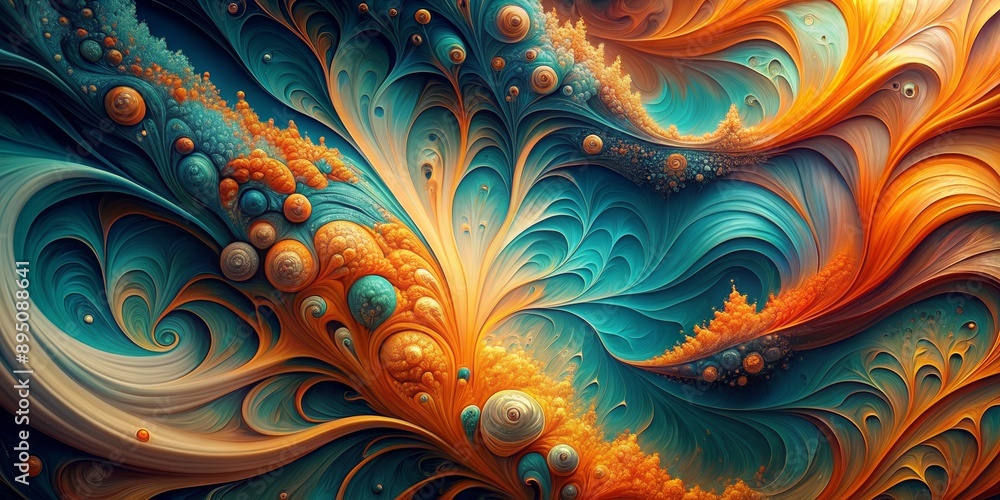 Abstract Swirling Symphony of Orange and Teal, fractal art, digital art, abstract background, psychedelic , fractal art , digital art Abstract Swirling Symphony of Orange and Teal, fractal art, digital art, abstract background, psychedelic , fractal art , digital art