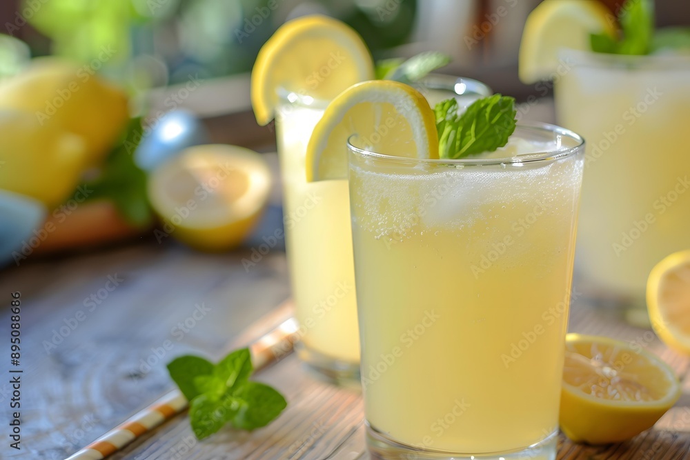 Fresh Lemonade With Mint Leaves And Ice Fresh Lemonade With Mint Leaves And Ice