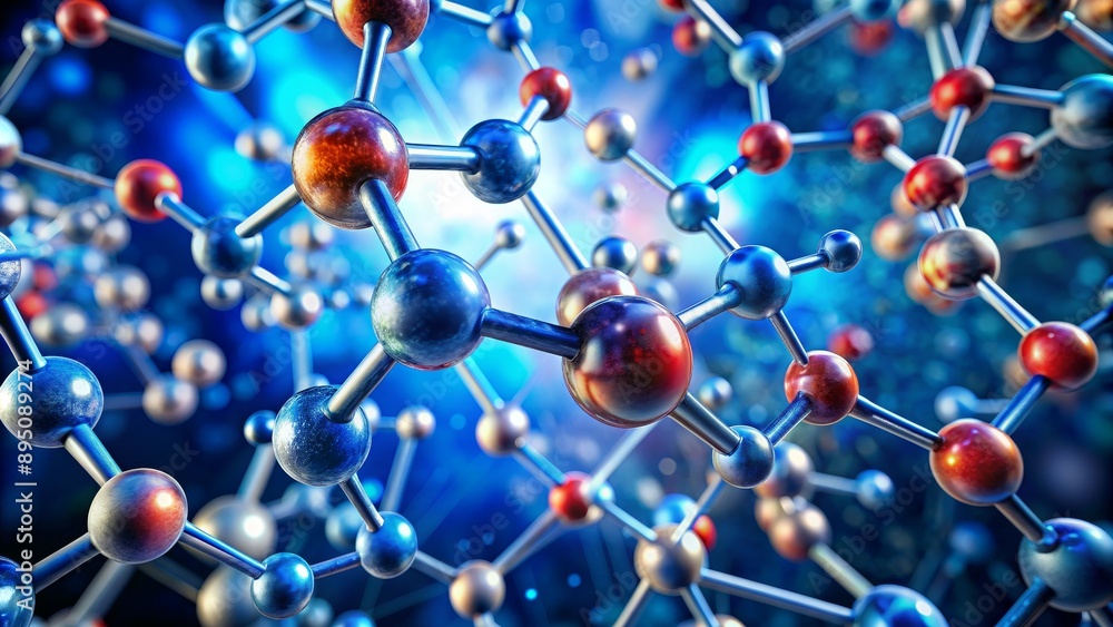 Atomic Structure 3D Render of a Complex Molecular Bond, science, chemistry, molecule, molecular structure Atomic Structure 3D Render of a Complex Molecular Bond, science, chemistry, molecule, molecular structure