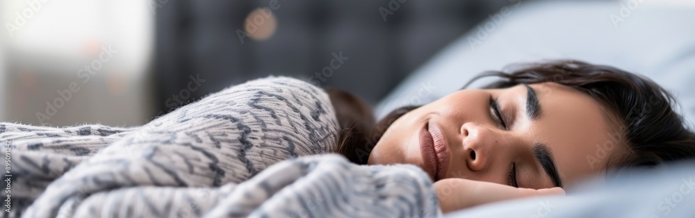 Woman Sleeping Peacefully in Bed
