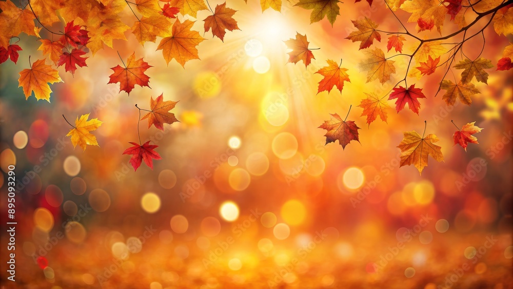 Falling Autumn Leaves with Sun Rays and Bokeh, autumn , fall , nature , leaves Falling Autumn Leaves with Sun Rays and Bokeh, autumn , fall , nature , leaves