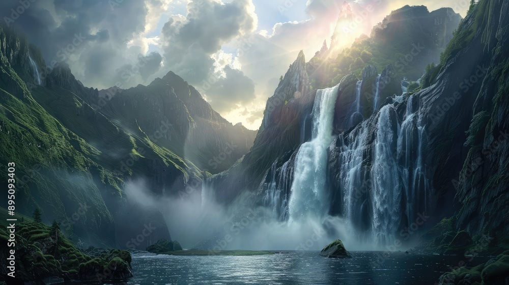 Fototapeta premium waterfall in the morning