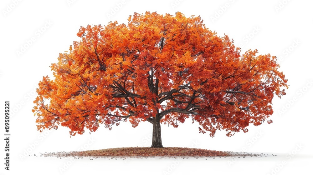 Sugar Maple tree single object, realistic isolated on white background Sugar Maple tree single object, realistic isolated on white background