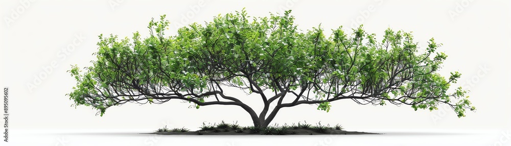Obraz premium Wild Plum tree single object, realistic isolated on white background