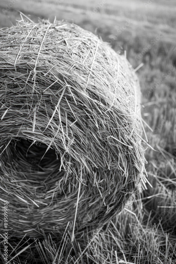 Hay bale in black and white Hay bale in black and white