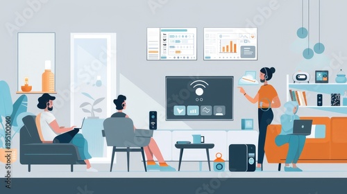 People interacting with virtual assistants in smart homes