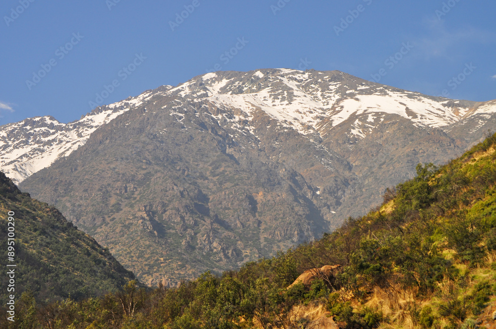 Snowy peak, Andes Mountains, Santiago, Chile Snowy peak, Andes Mountains, Santiago, Chile