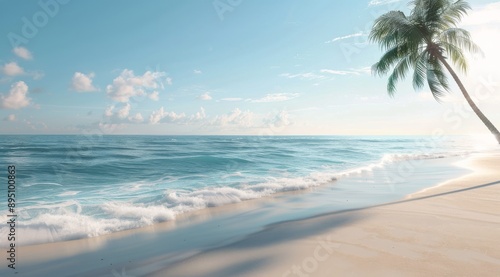 Wallpaper Mural Palm Tree Beach at Sunset Torontodigital.ca