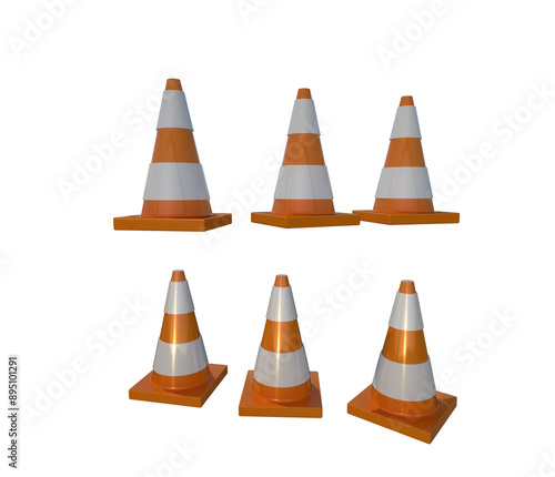 Cone traffic 3d
