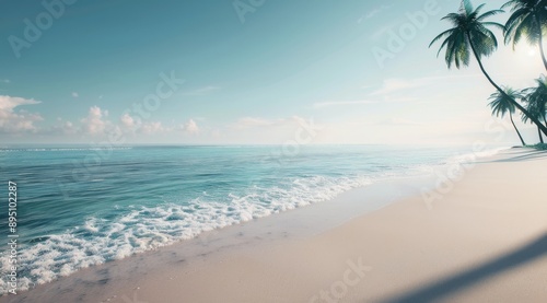 Wallpaper Mural Palm Tree Beach at Sunset Torontodigital.ca