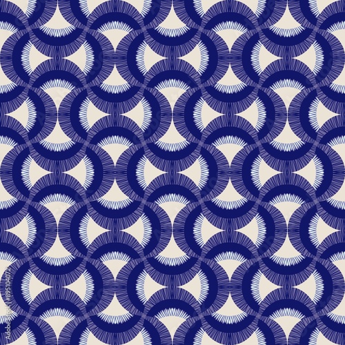 Seamless abstract pattern. Textile design. Geometric scallop elegance design