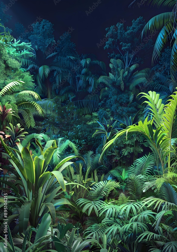 Tropical Rainforest Jungle Plants Nature Illustration Tropical Rainforest Jungle Plants Nature Illustration