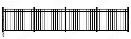 Black metal fences isolated on white background