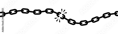 Chain breaking isolated on a white background