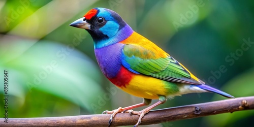 A Colorful Bird Perched on a Branch, Portrait, Bird Photography, Rainbow Bird, Colorful Feathers , bird , photography © BrilliantPixels