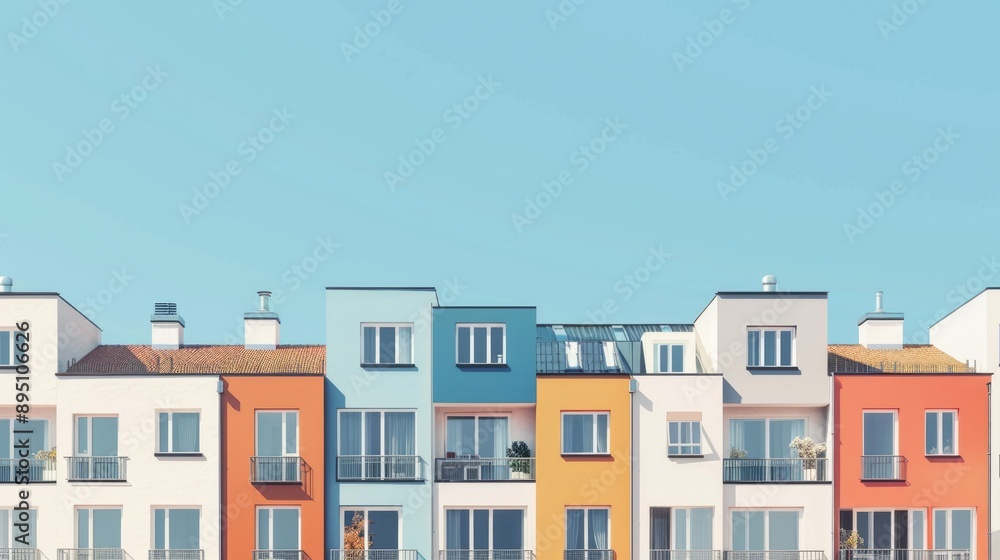 Urban Density. Contemporary Real Estate Development in Blue Multi-Family Residential District Urban Density. Contemporary Real Estate Development in Blue Multi-Family Residential District