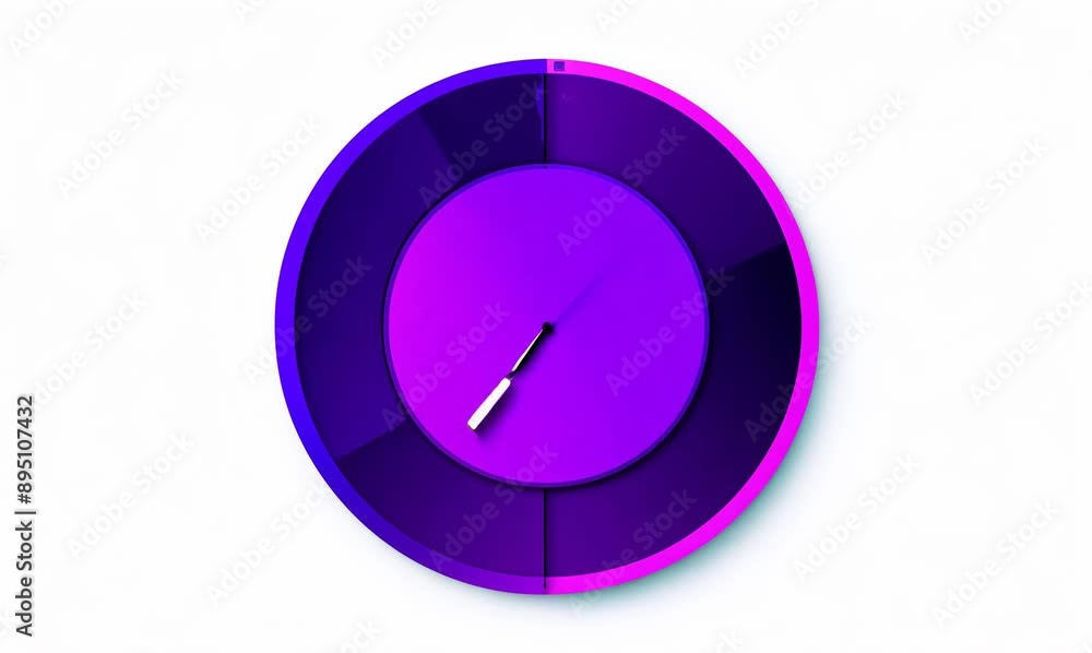 a violet clock icon isolated on white background. a violet clock icon isolated on white background.