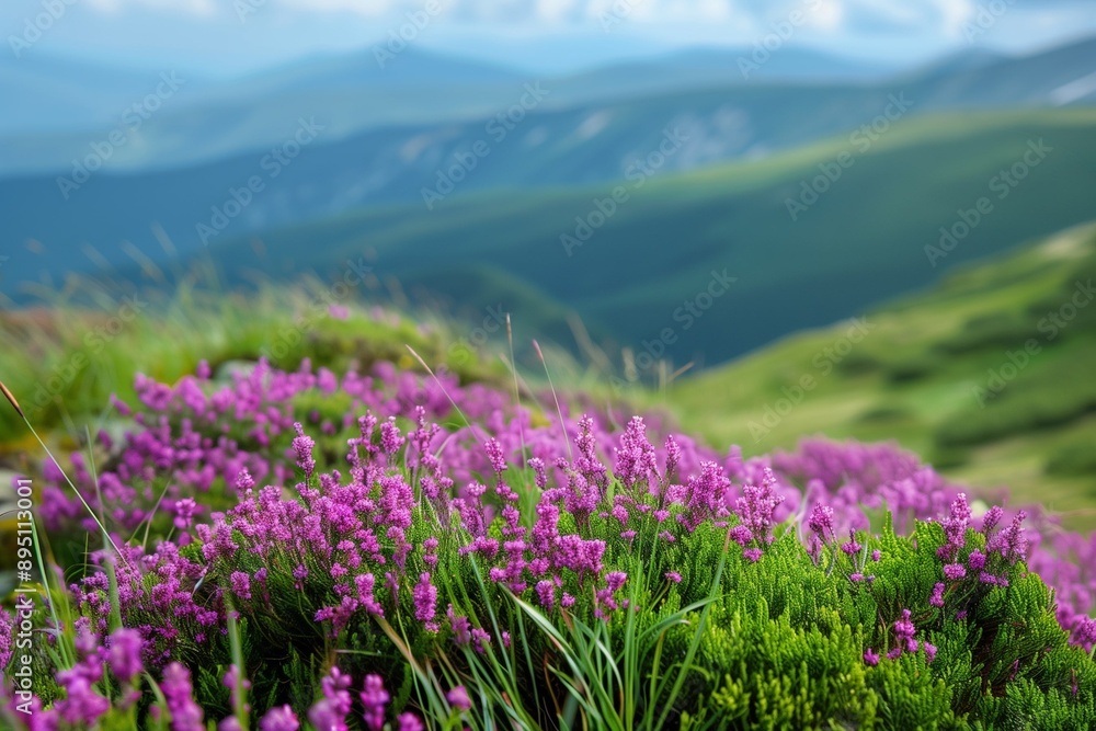 Blooming heather. Heathland. Background for physine with flowers. Floral backdrop. Pink flower. Meadow with heather. Moorland Blooming heather. Heathland. Background for physine with flowers. Floral backdrop. Pink flower. Meadow with heather. Moorland