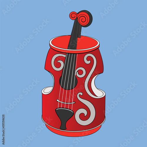 Juice Can Guitar Vector Illustration