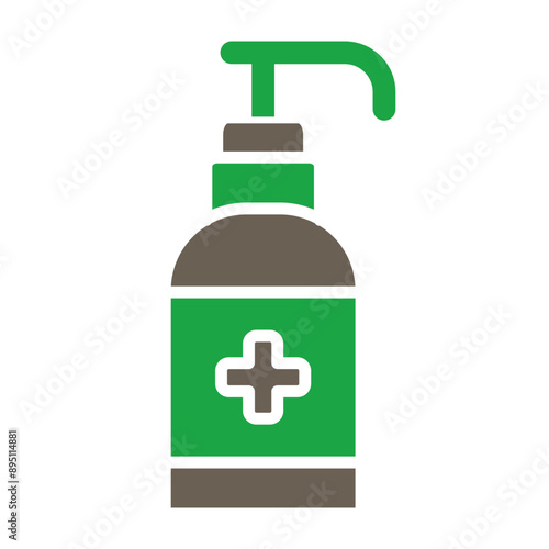 Hand Sanitizer Glyph Two Color Icon