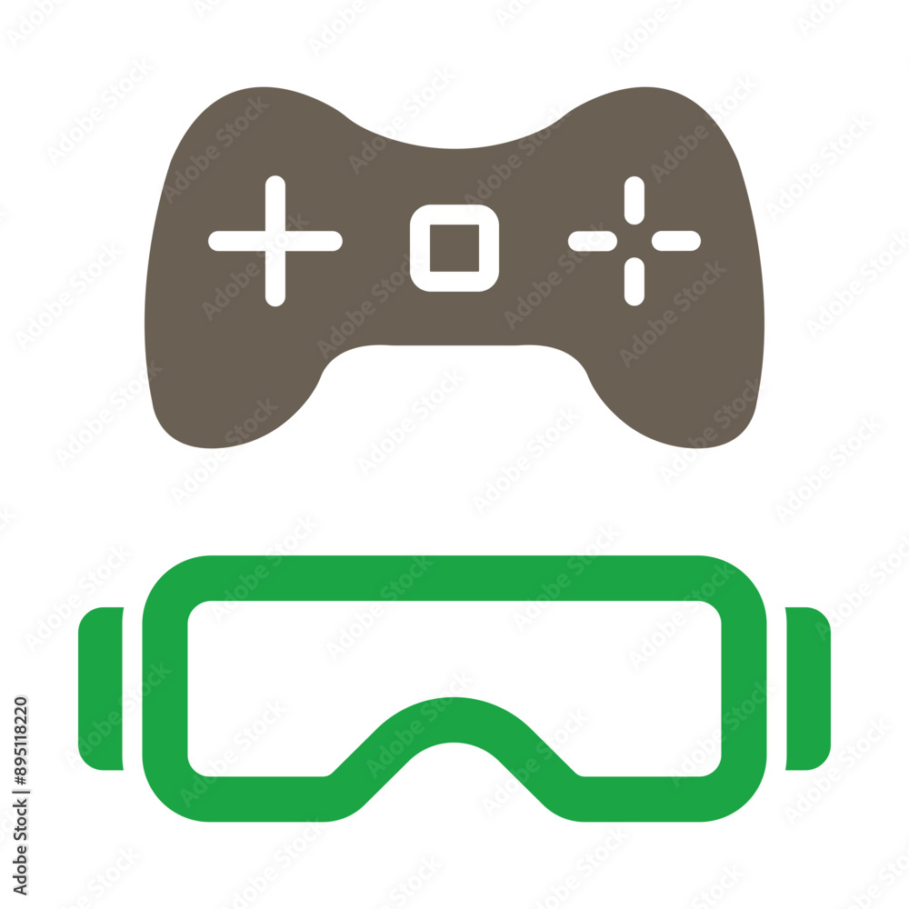 Vr Gaming Glyph Two Color Icon Vr Gaming Glyph Two Color Icon