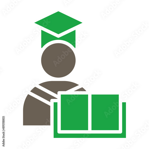 Student Glyph Two Color Icon