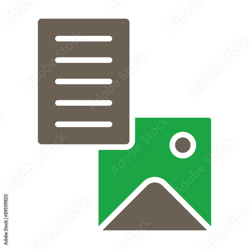 Text To Image Vector Glyph Two Color Icon
