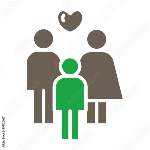 Family Vector Glyph Two Color Icon