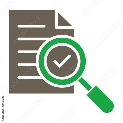 Proofing Vector Glyph Two Color Icon