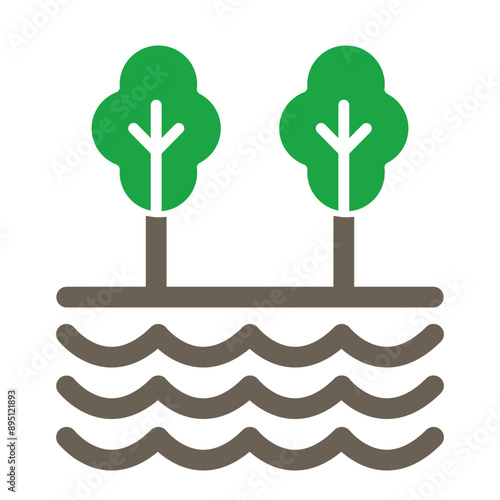 Creek Vector Glyph Two Color Icon