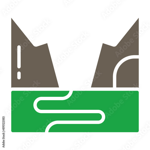 Fjord Vector Glyph Two Color Icon