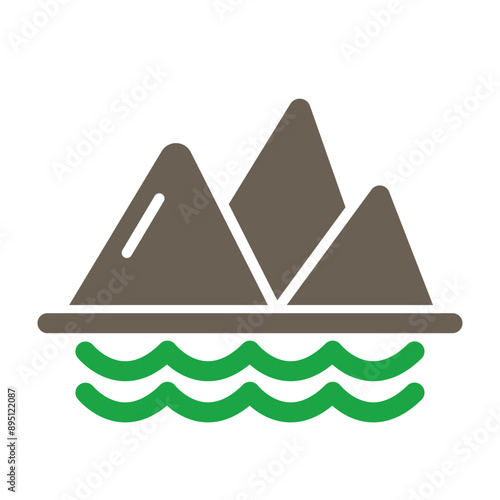 Mountain Vector Glyph Two Color Icon