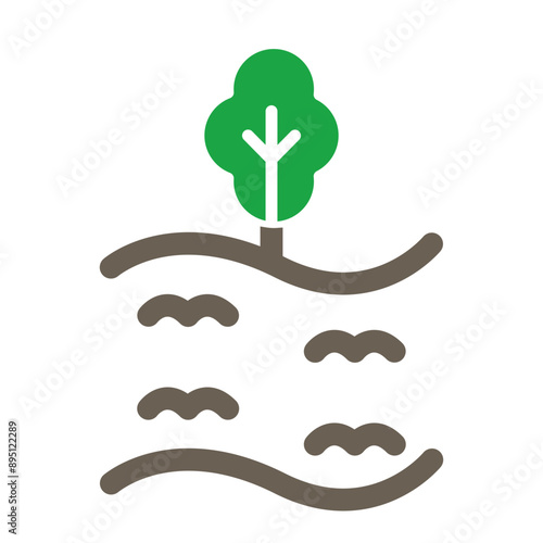 Stream Vector Glyph Two Color Icon
