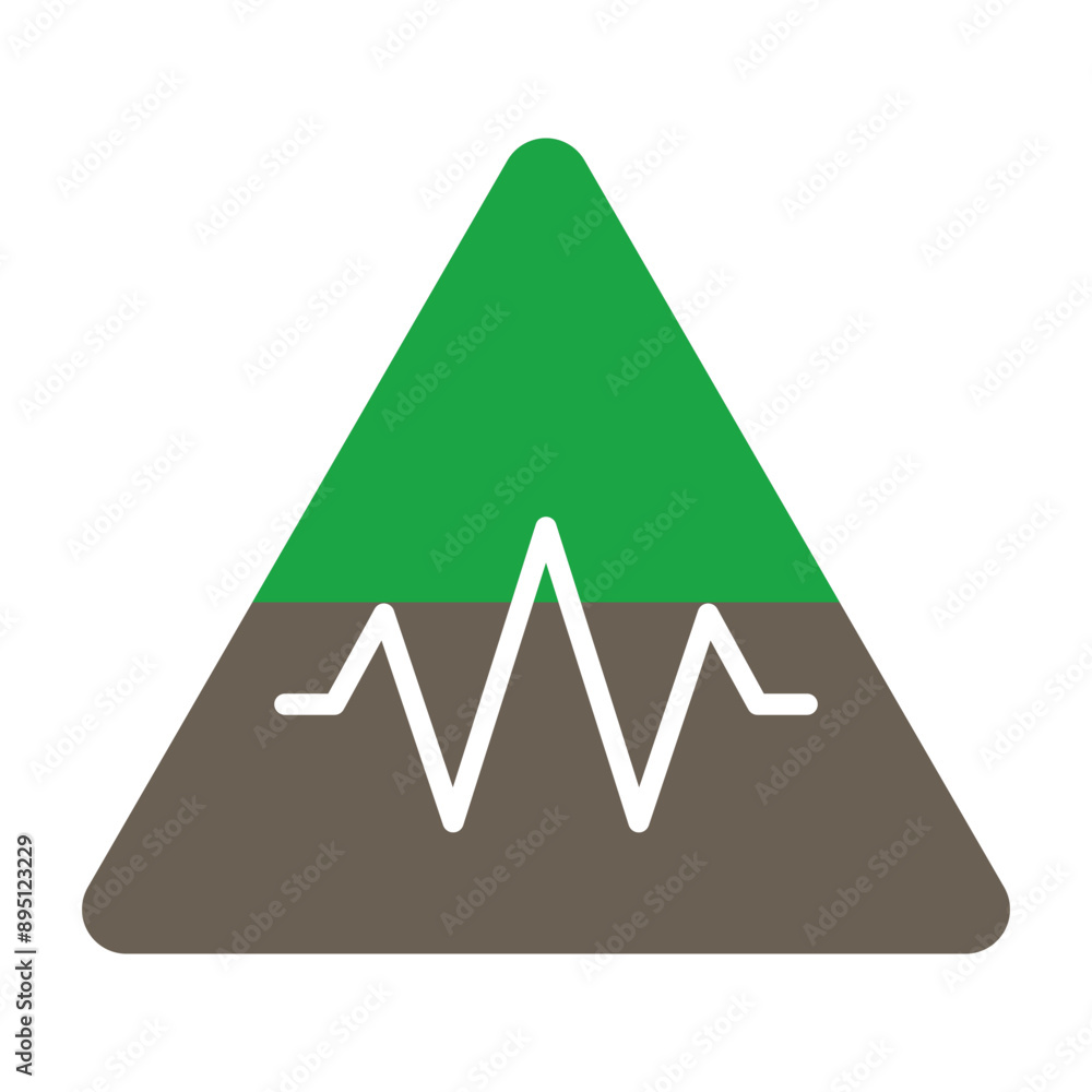 Seismology Glyph Two Color Icon Seismology Glyph Two Color Icon