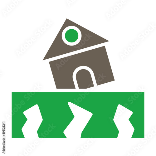 Earthquake Glyph Two Color Icon