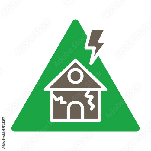 Warning Glyph Two Color Icon