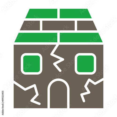 Earthquake Glyph Two Color Icon