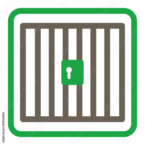 Jail Glyph Two Color Icon