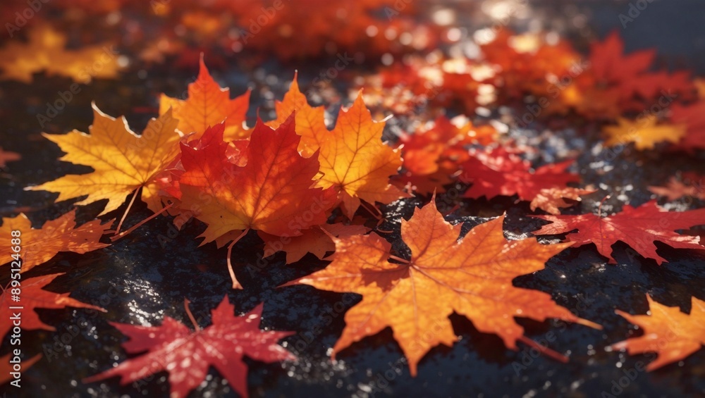 Vibrant autumn maple leaves nature beauty showcased Vibrant autumn maple leaves nature beauty showcased