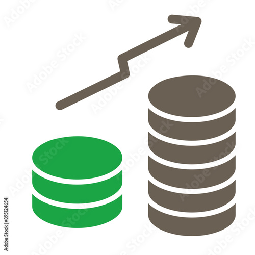 Revenue Glyph Two Color Icon