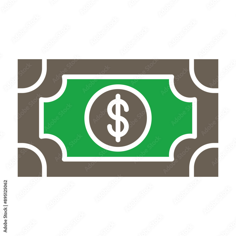 Banknote Glyph Two Color Icon Banknote Glyph Two Color Icon