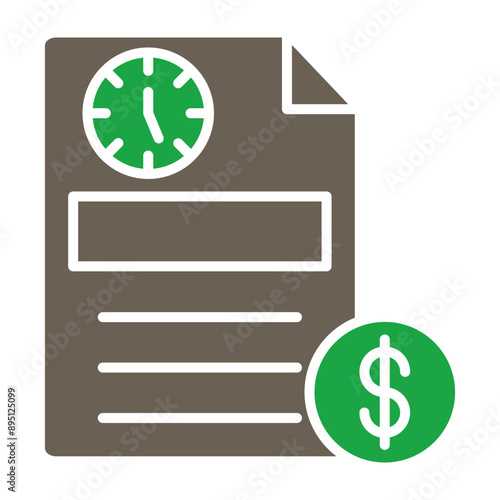 Deadline Glyph Two Color Icon