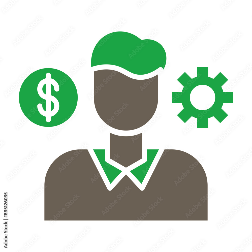 Entrepreneur Glyph Two Color Icon Entrepreneur Glyph Two Color Icon