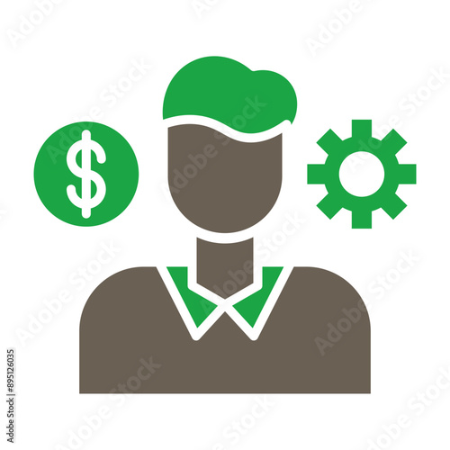 Entrepreneur Glyph Two Color Icon
