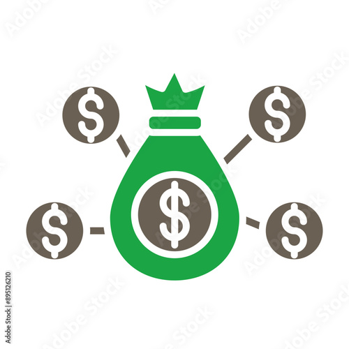 Crowdfunding Glyph Two Color Icon