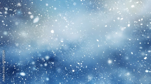 Christmas background with a lot of snow, abstract winter background with snowflakes, and snowflakes in the sky