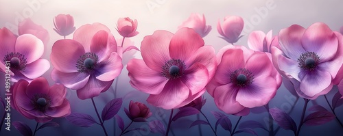 Vibrant pink flowers background, soft focus, floral art with copy space. Abstract watercolor background, delicate pink and purple floral patterns.