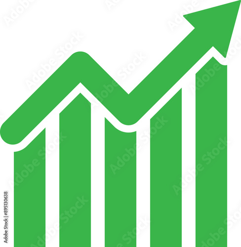 Green growing up icon . Going up arrow icon . Business growth icon vector